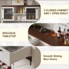 Farmhouse Buffet Cabinet with Sliding Barn Door,Sideboard Coffee Wine Bar Cabinet w/ 3 Drawers - 3 of 4