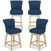 Dyonery Solid Wood Swivel Counter Upholstered Bar Stool 26.8" Height Set of 2 Barstools with Back & Arms for Kitchen Island,Home Bar - 3 of 4