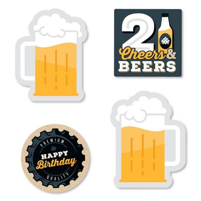 Big Dot of Happiness Cheers and Beers to 21 Years - DIY Shaped 21st Birthday Party Cut-Outs - 24 Count