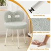 Vanity Chair with Back, Makeup Chair, Swivel Design,No Wheels,Small Upholstered Vanity Chair for Girls with Cute Bow Backrestst for Bedroom - 4 of 4
