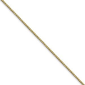 Black Bow Jewelry 0.8mm 10k Yellow Gold Classic Box Chain Necklace - 1 of 4