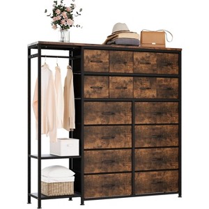 Garvee Clothes Rack with 16 Fabric Drawers, Portable Closet Wardrobe with 2 Shelves and Hanging Rod, Heavy Duty Garment Rack, Storage Organizer - 1 of 4