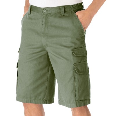 KingSize Men's Big & Tall 12 Side Elastic Cargo Shorts - 42, Green