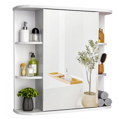 Pamapic Modern Bathroom Medicine Cabinet with Mirror and Shelves