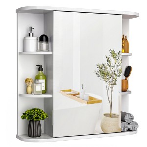Pamapic Modern Bathroom Medicine Cabinet with Mirror and Shelves - 1 of 4