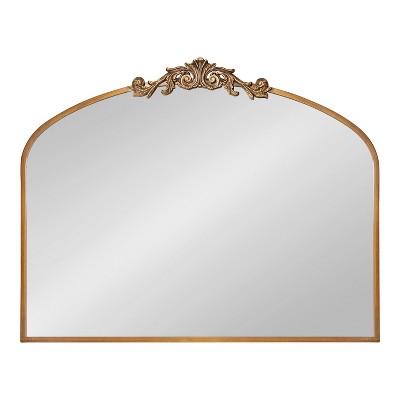 Gold Ornate Rectangular Bathroom Wall Mirror