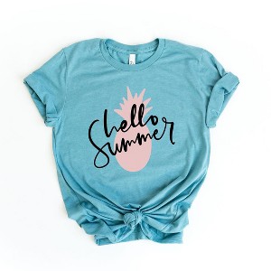 Simply Sage Market Women's Hello Summer Pineapple Short Sleeve Graphic Tee - 1 of 3