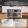 53.2''W Kitchen Island with Drop Leaf, Rolling Kitchen Storage Cart with Spice Rack, Towel Rack and 2 Drawers - ModernLuxe - 4 of 4