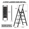 Racxily 4 Step Ladder, Retractable Handgrip Folding Step Stool with Anti-Slip Wide Pedal, Aluminum Step Ladders,300lbs Safety Household Ladder - 2 of 4