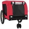 vidaXL Pet Bike Trailer Red and Black Oxford Fabric and Iron - 4 of 4