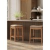 Maven Lane Adrien Rustic Backless Vegan Leather Saddle Seat Counter Height Bar Stool - 3 of 4