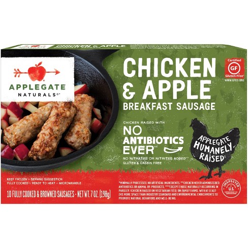 Applegate Naturals Chicken Apple Breakfast Sausages Frozen 7oz 10ct Target