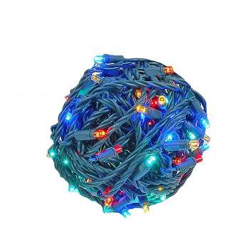 Novelty Lights 100 LED Coaxial Christmas Mini Light Set (Green Wire, 34 Feet)