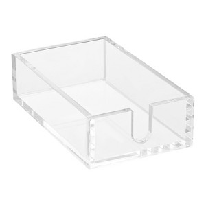 VEVOR Acrylic Napkin Holder, 9.1 x 5.5 x 2.6 inch, Clear Bathroom Guest Towel Storage Tray with U-Shaped Opening, Disposable Paper Towel Holder,Clear - 1 of 4