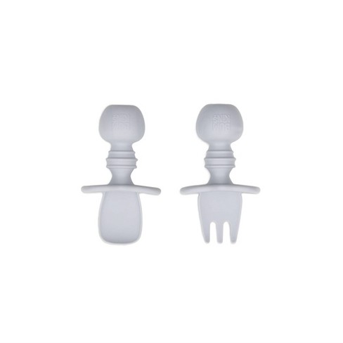 Bumkins Toddler Spoon and Fork - Gray