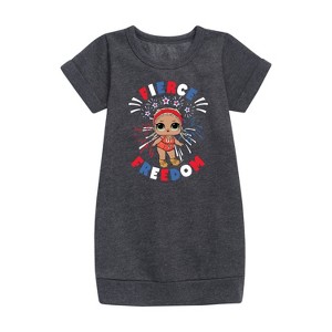 Girls' - LOL Surprise! - 4th of July Graphic Short Sleeve Fleece Dress - 1 of 3