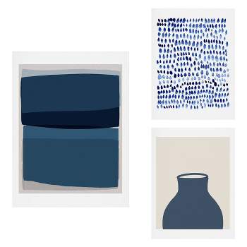 Set of 3 Modern Blue Gallery Decorative Wall Arts - Deny Designs