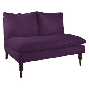 Skyline Custom Upholstered Armless Loveseat - Skyline Furniture , Velvet Aubergine