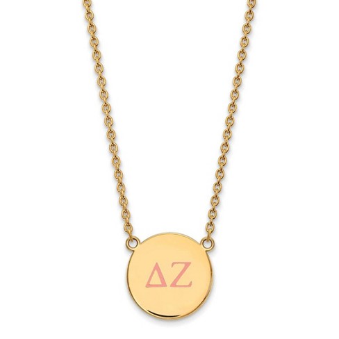 Black Bow Jewelry 14k Yellow Gold Plated Sterling Silver Delta Zeta Greek Life Necklace 18 Inch - image 1 of 4