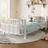 ORRD Children's double wooden platform bed with railings, a low iron double bed with railings, suitable for girls and boys, (Twin,White) - 3 of 4