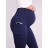 Women's Over the Belly Side Pocket Active Maternity Leggings | Motherhood Maternity - 4 of 4