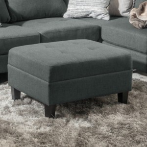 Classic Upholstered Ottoman with Cushioned Top,Velvet Ottoman,Ottoman Bench,Comfortable Living Room Furniture-Maison Boucle - 1 of 4