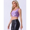 INSPIRE CHIC Women's Metallic Sequin Sparkle Sleeveless Party Crop Tank Top - 3 of 4