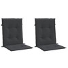 vidaXL Black Garden Lowback Chair Cushions - Set of 2, 39.4"x19.7"x1.2", Outdoor Comfort, Oxford Fabric, Weather-Resistant, Easy-Care - 3 of 4