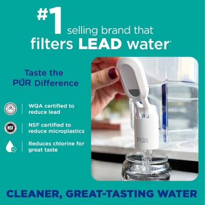 PUR Plus 30-Cup Clear and White Water Filter Pitcher