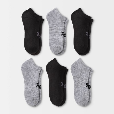 Women&#39;s Extended Size Cushioned 6pk Low Cut Athletic Socks - All In Motion&#8482; Heather Gray/Black 8-12