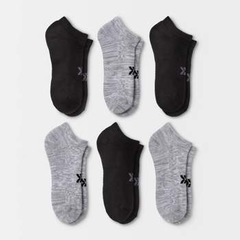 Women's Extended Size Cushioned 6pk Low Cut Athletic Socks - All In Motion™ Heather Gray/Black 8-12