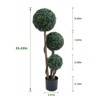 1pc Topiary Trees Artificial Outdoor, 35"/45" Milan Grass Ball Topiary Trees, Fake Greenery Tree with Planter Pot for Home, Office, Porch Decor - 3 of 4