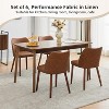 Modern Dining Chair Set of 4/6, Linen Upholstered Kitchen Chairs with So Lid Wood Legs, Wingback Ergonomic Design, Thick Cushions for Dining Room - 2 of 4