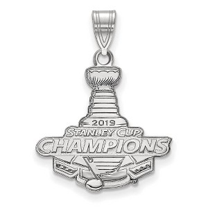 Black Bow Jewelry 10k White Gold St. Louis Blues NHL Large Pendant - 1 of 3