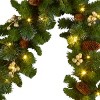 9' Prelit Silver Glitter Bristle Crestwood Spruce Artificial Garland with Gold Berries Warm White Lights - National Tree Company - 3 of 4