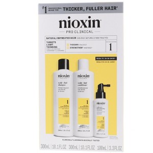 Nioxin System 1 Trio: Cleanser Shampoo 10.1 oz , Scalp Therapy Conditioner 10.1 oz , Scalp & Hair Treatment 3.38 oz - 1 of 4
