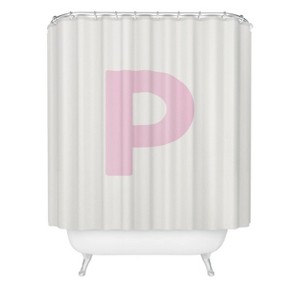 Deny Designs April Lane Art Block Monogram Shower Curtain - 1 of 3