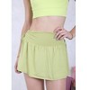 Anna-Kaci Active Women's Wide Waist Band Side Ruched Short Lining Tie Skirt - 2 of 3