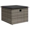 vidaXL 7 Piece Patio Sofa Set with Cushions - Gray Poly Rattan without storage - 3 of 4
