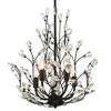 Regency Hill Aurine Matte Black Pendant Chandelier 18" Wide Modern Clear Crystal Glass Leaf 5-Light Fixture for Dining Room Foyer House Kitchen Island - 3 of 4