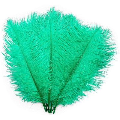 Bright Creations 12 Pack Green Ostrich Feather Plumes 12 14 Inches for Crafts, Home, Wedding & Party Decorations