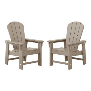 WestinTrends Malibu Kids Outdoor Adirondack Plastic Patio Chair (Set of 2) - 1 of 4