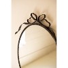 Wall Mirror, Metal Framed Oval 35.5"H – Matte Black Bow Detail Accent by Kalalou - 2 of 3
