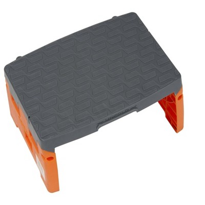 Orange and Gray Foldable Plastic Step Stool
