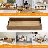 COZONY 17" Acacia Wood Serving Tray with Metal Handles – Rustic Ottoman, Coffee Table, Kitchen, Bedroom, Bathroom - 4 of 4
