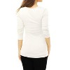 Allegra K Women's Cowl Neck Long Sleeves Buttons Decor Solid Ruched Top - 3 of 4