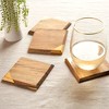 Twine Metallic Dipped Wood Coasters for Coffee Table, Unique Decor Drink Coasters with Copper Accents, Housewarming Gift Home Decor Coaster Set of 4 - 4 of 4