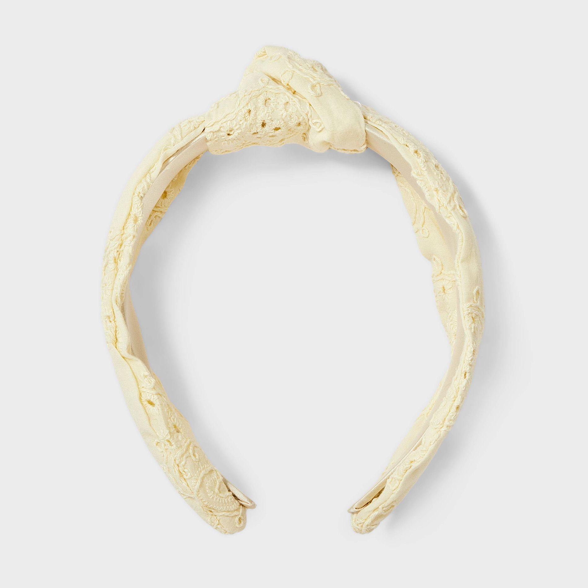Embroidered Knot Top Headband - Universal Thread™ Yellow