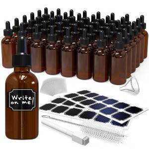 Nevlers Leakproof Amber Glass Dropper Bottles - 2oz (Pack of 48) - 1 of 4