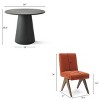 3-Piece Black Round Concrete Table Set, 35" Manufactured Black Round Dining Room Table with 2 Upholstered Chairs, Accent Table Set-Maison Boucle - 3 of 4